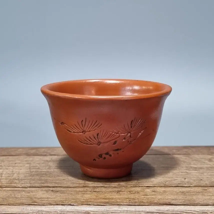 [BUNJANG] Tokoname Ware Pine Tree Teacup / 다관 찻잔 다기 송학 문양. 지름 6.4 높이 4.3