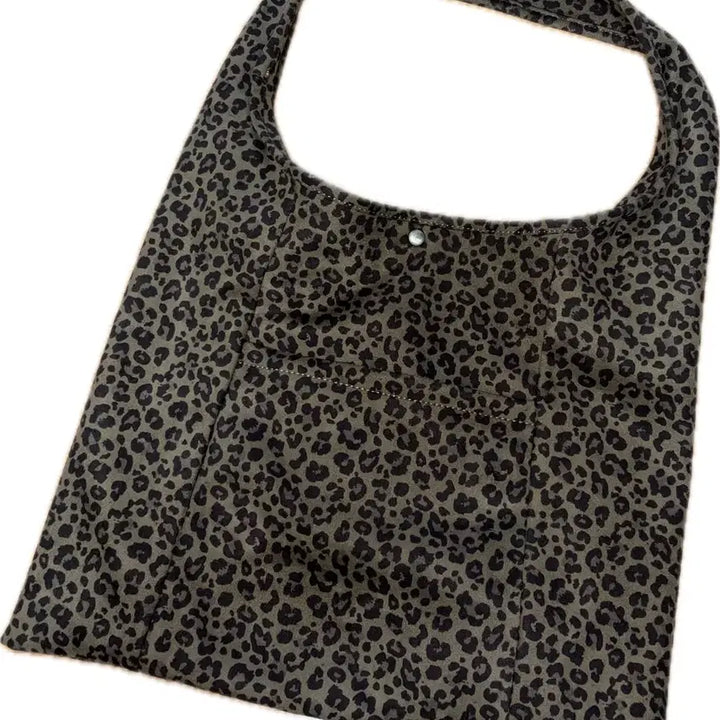 [BUNJANG] Suede Leopard Print Shoulder Bag / 스웨이드 레오파드 호피 숄더백