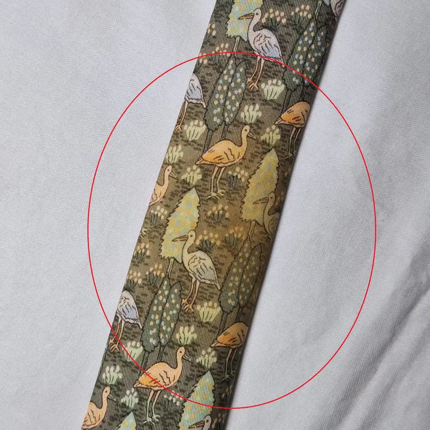 [BUNJANG] Hermès Forest Pattern Silk Tie / 에르메스 카키 버드 포레스트패턴 실크 넥타이