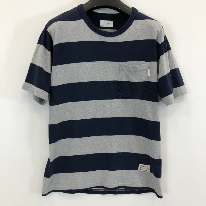 [BUNJANG] Espionage Striped Pocket T-shirt / 에스피오나지 단가라 포켓반팔 M