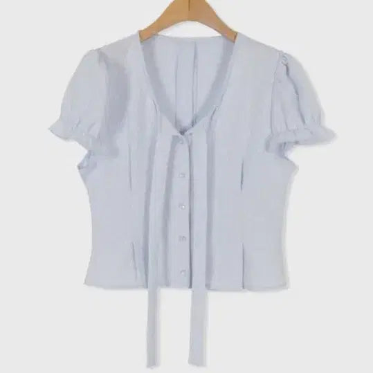 [BUNJANG] Attrangs Sky Blue Blouse / 아뜨랑스 스카이블루 블라우스