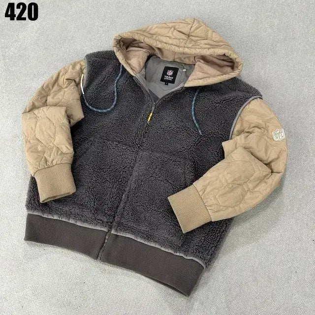 [BUNJANG] NFL Team Apparel Padded Hooded Zip-Up Jacket / NFL 팀 어패럴 뽀글이 후드집업 점퍼