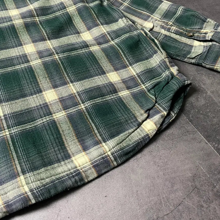 [BUNJANG] CARHARTT 칼하트 빈티지 그린 체크 기모 셔츠 워크자켓 A00833 / CARHARTT 칼하트 빈티지 그린 체크 기모 셔츠 워크자켓 A00833