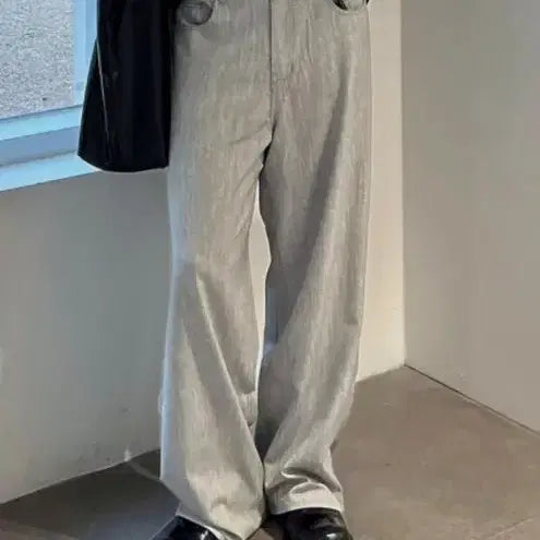 [BUNJANG] Martin Plan Gray Linen Pants 46 / 마틴플랜 그레이 린넨 팬츠 46