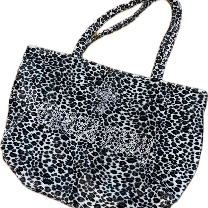 [BUNJANG] Yooryung City Black Leopard Shoulder Bag / 유령도시 블랙 레오파드 숄더백