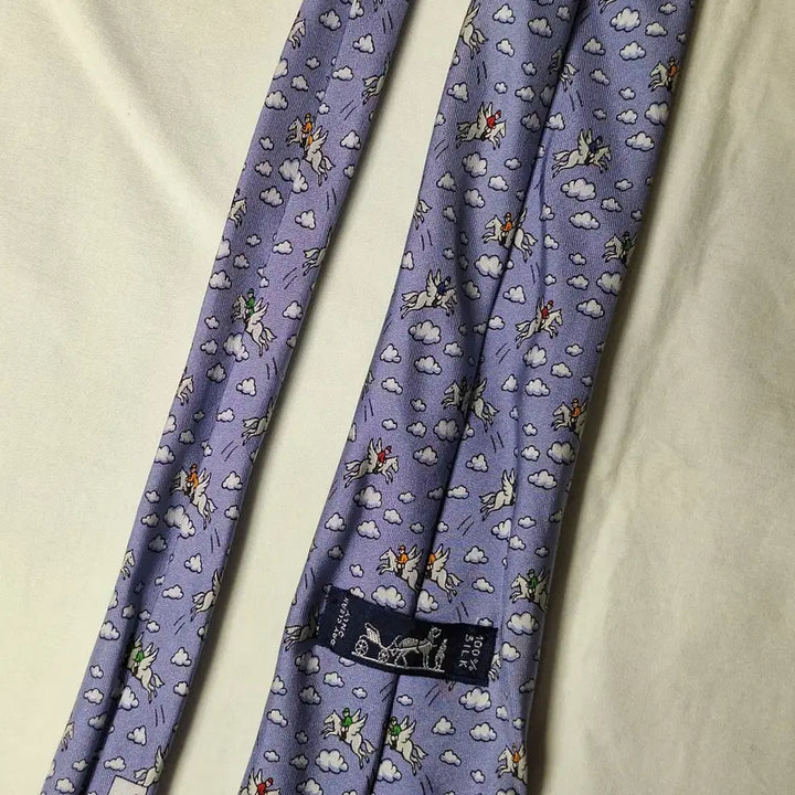 [BUNJANG] Hermès Lavender Pegasus Cloud Silk Tie / 에르메스 라벤더 페가수스 클라우드 실크 넥타이