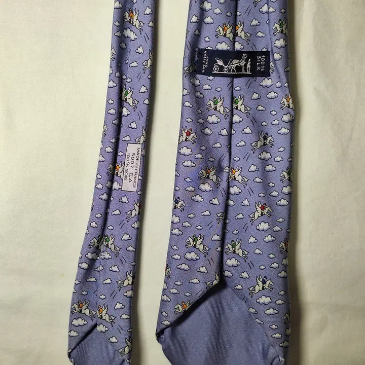 [BUNJANG] Hermès Lavender Pegasus Cloud Silk Tie / 에르메스 라벤더 페가수스 클라우드 실크 넥타이