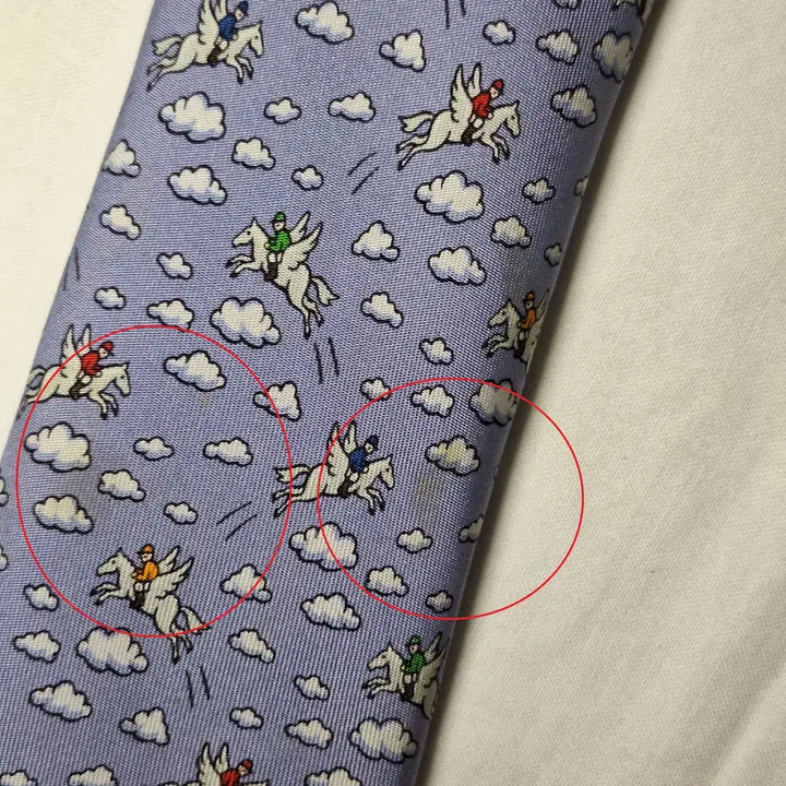[BUNJANG] Hermès Lavender Pegasus Cloud Silk Tie / 에르메스 라벤더 페가수스 클라우드 실크 넥타이