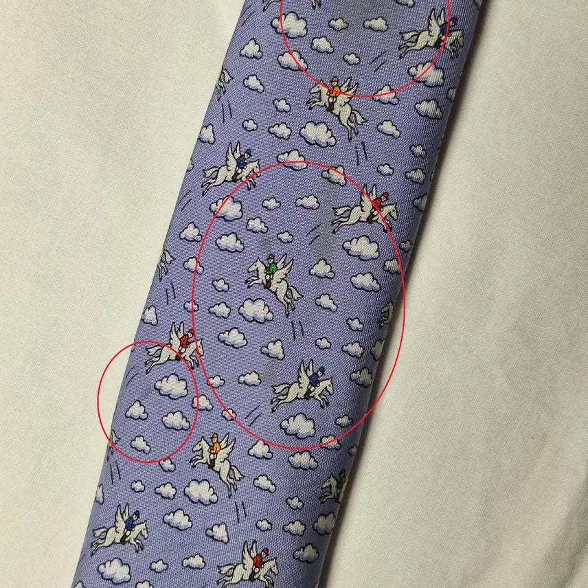 [BUNJANG] Hermès Lavender Pegasus Cloud Silk Tie / 에르메스 라벤더 페가수스 클라우드 실크 넥타이