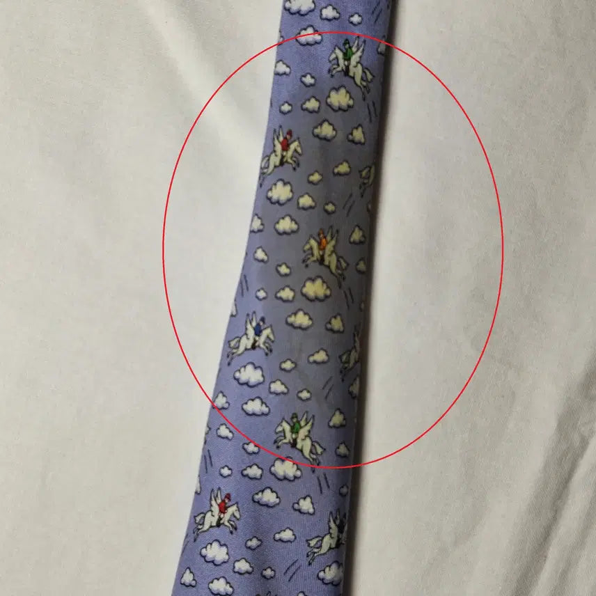 [BUNJANG] Hermès Lavender Pegasus Cloud Silk Tie / 에르메스 라벤더 페가수스 클라우드 실크 넥타이