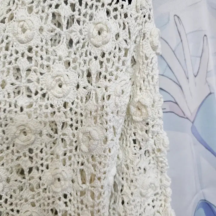 [BUNJANG] Crochet Knit Long Dress / 크로쉐  니트 원피스