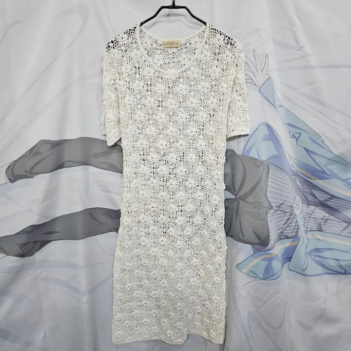 [BUNJANG] Crochet Knit Long Dress / 크로쉐  니트 원피스