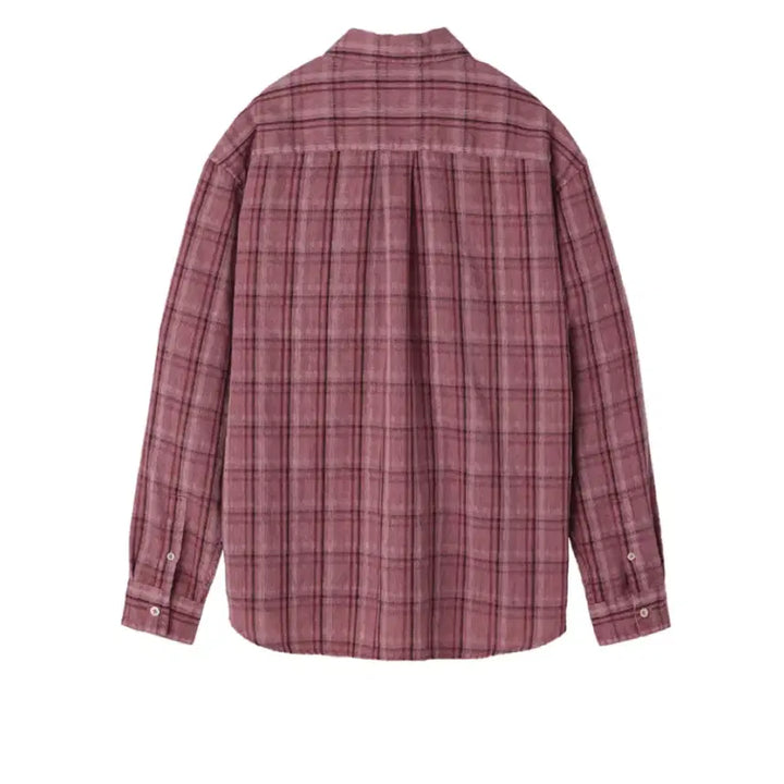 [SOLD OUT] 르아브 다이드 스트라이프 체크 셔츠 핑크 L사이즈