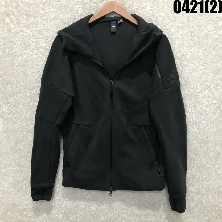 [SOLD OUT] 아디다스 블랙 후드 집업 m