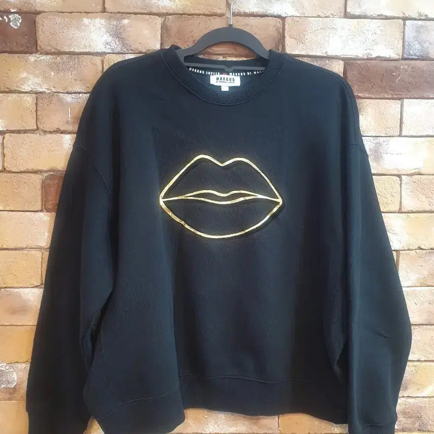 [BUNJANG] Markus Lupfer Printed Black Sweatshirt / 마커스루퍼  프린팅 블랙 맨투맨