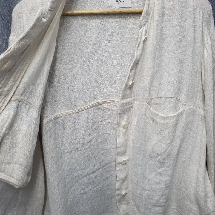 [BUNJANG] Moia Linen 100% Summer Outer Shirt Ivory / [FREE] 모이아(Moia) 린넨 100% 썸머 아우터 셔츠 아이보리