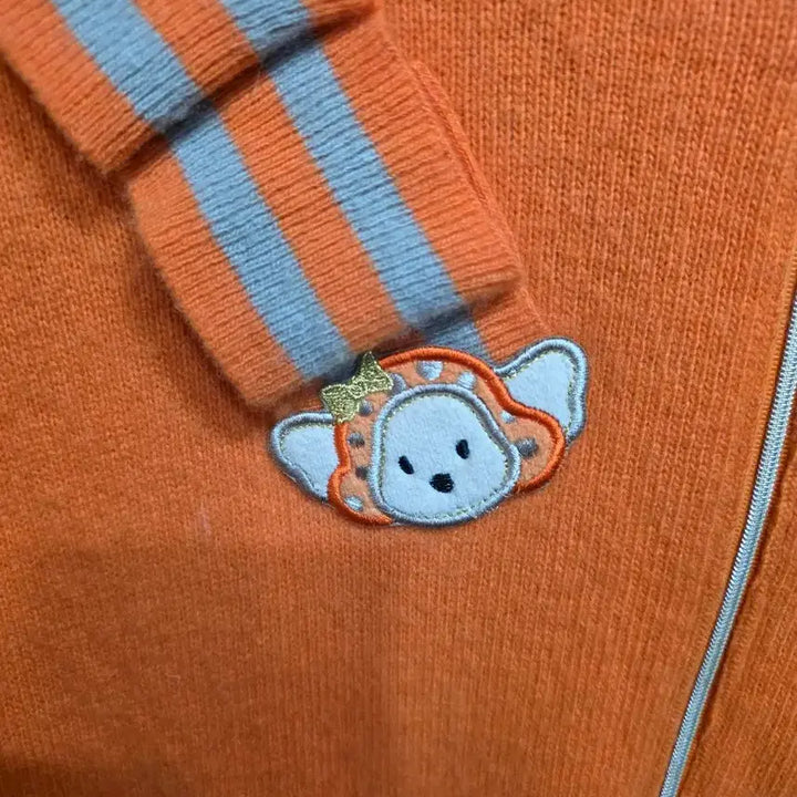 [BUNJANG] Passardi Orange Character Half-Zip Windproof Long Knit / Passardi 오렌지색 캐릭터 반집업 방풍롱니트.   /16