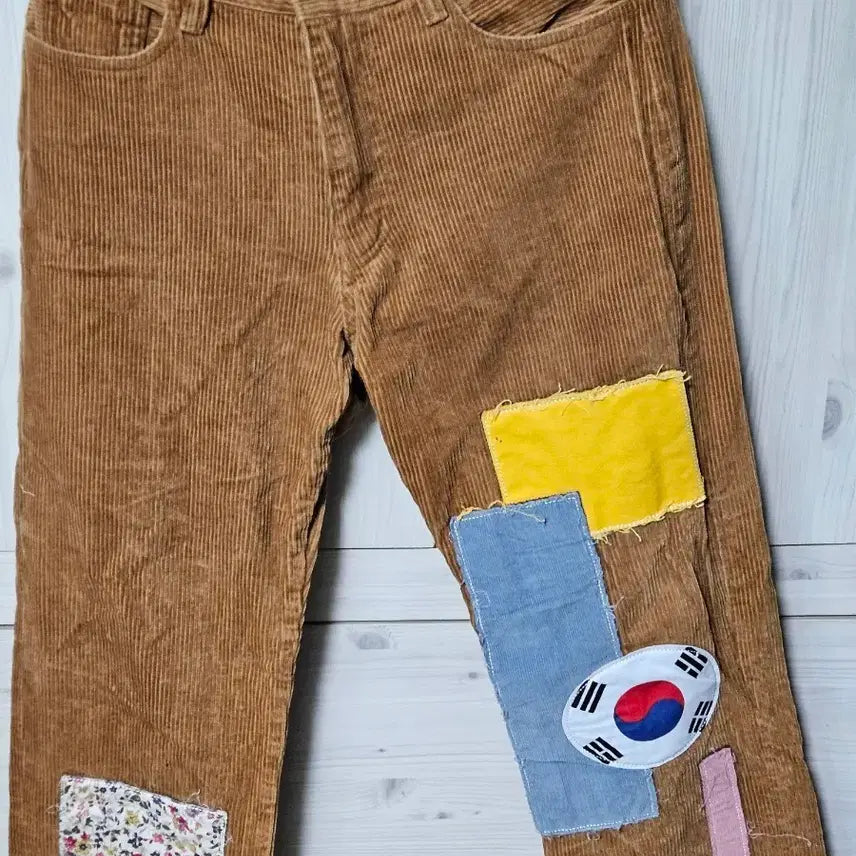 [BUNJANG] Easybuy Corduroy Patchwork Pants / 이지비지 코듀로이 패치워크 팬츠