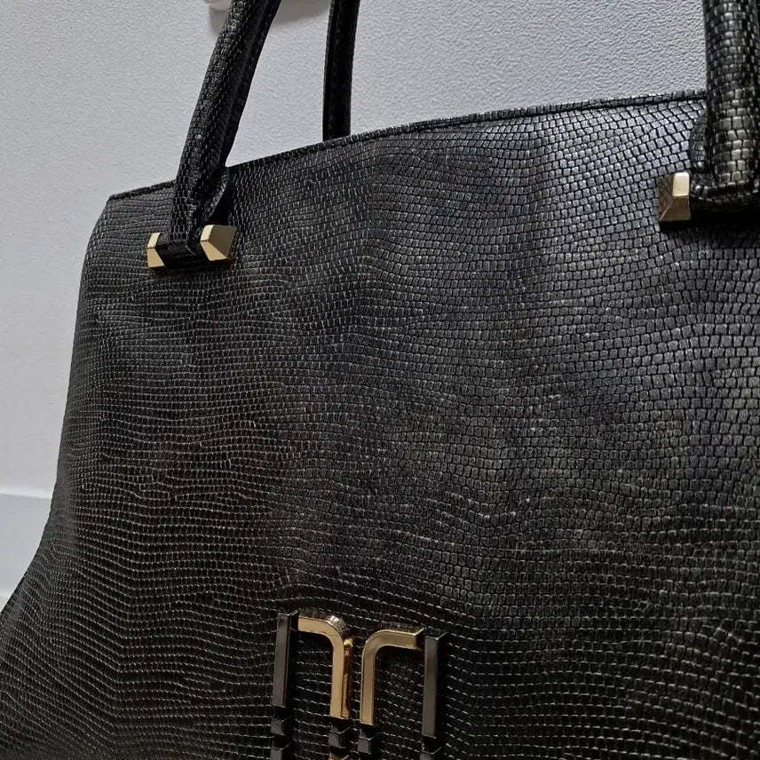 [BUNJANG] Daks Black Leather Tote/Shoulder Bag / 닥스 블랙 레더 토트백 겸 숄더백