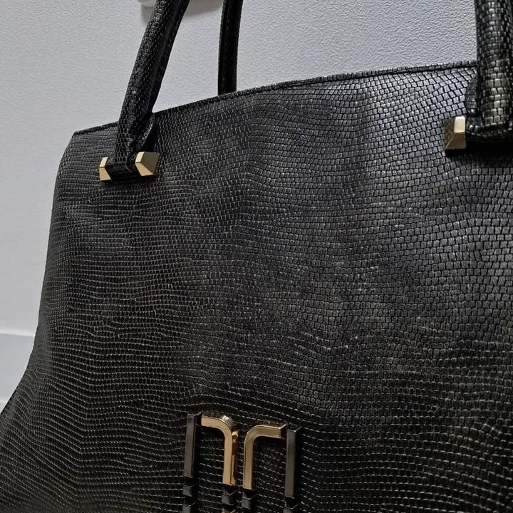 [BUNJANG] Daks Black Leather Tote/Shoulder Bag / 닥스 블랙 레더 토트백 겸 숄더백