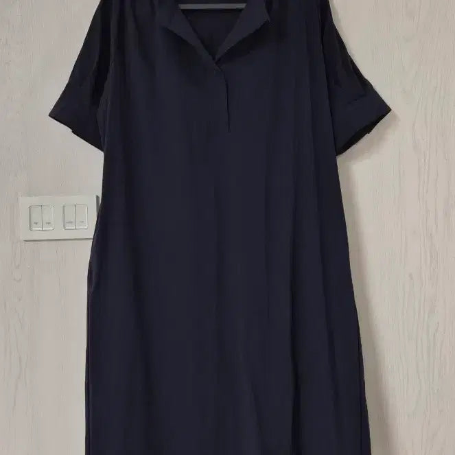 [BUNJANG] Yesse Navy Shirt Dress / 예쎄 깔끔한 네이비 색상의 셔츠 바스락소재 원피스예요