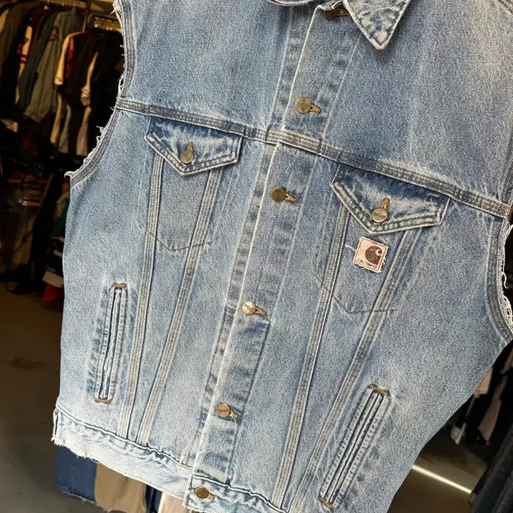 [BUNJANG] Carhartt Custom Denim Vest / [100]00s 칼하트 커스텀 데님 베스트 made in usa