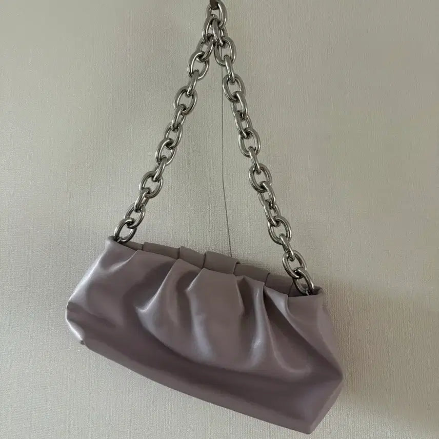 [BUNJANG] H&amp;M Chain Shoulder Shirring Bag Lavender Violet / H&amp;M 체인 숄더 셔링백 라벤더 바이올렛 연보라