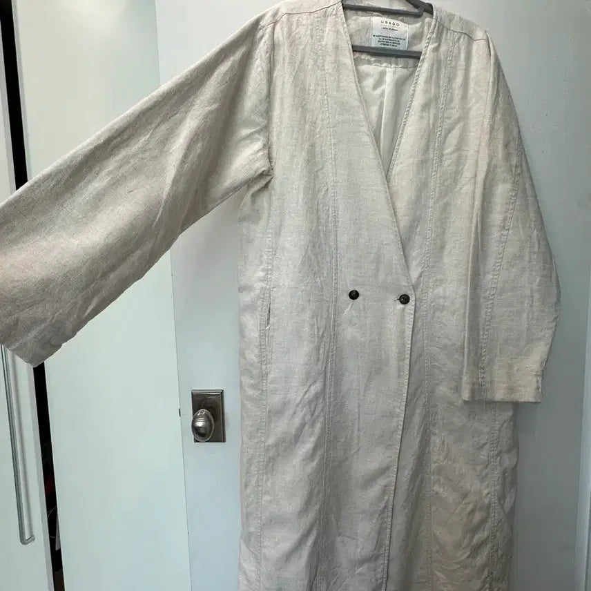 [BUNJANG] Linen Ivory Long Jacket / 린넨 아이보리 롱자켓
