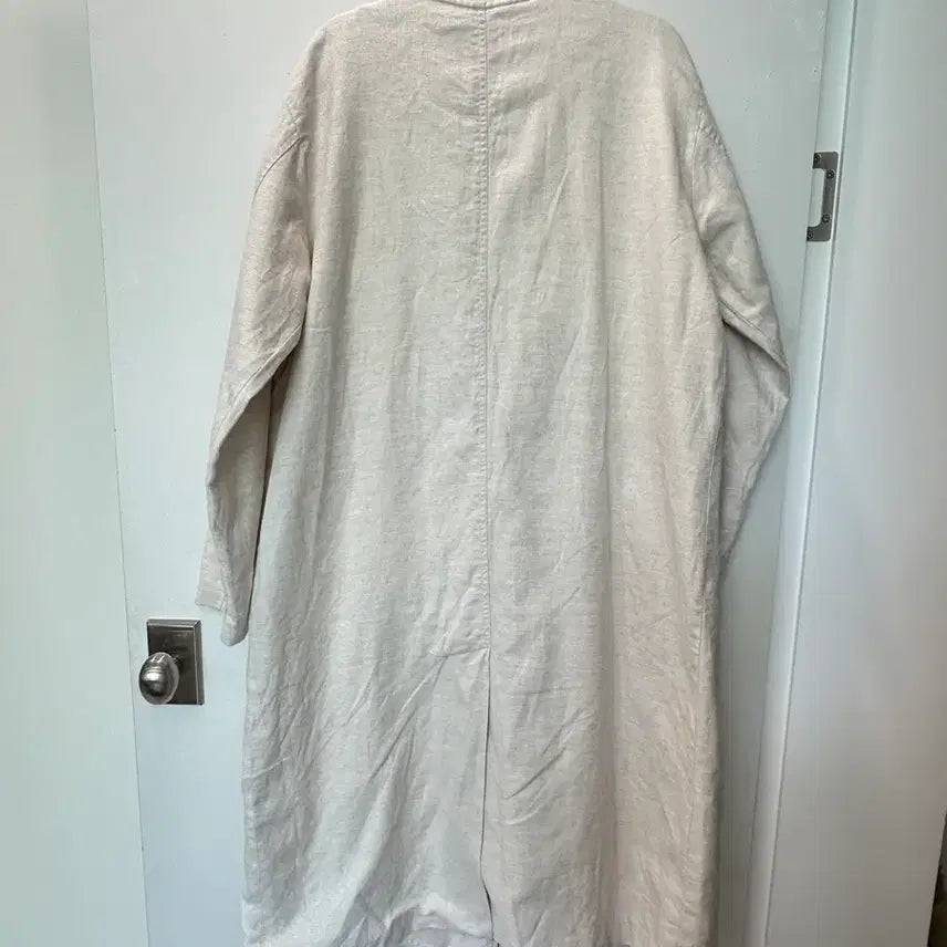 [BUNJANG] Linen Ivory Long Jacket / 린넨 아이보리 롱자켓