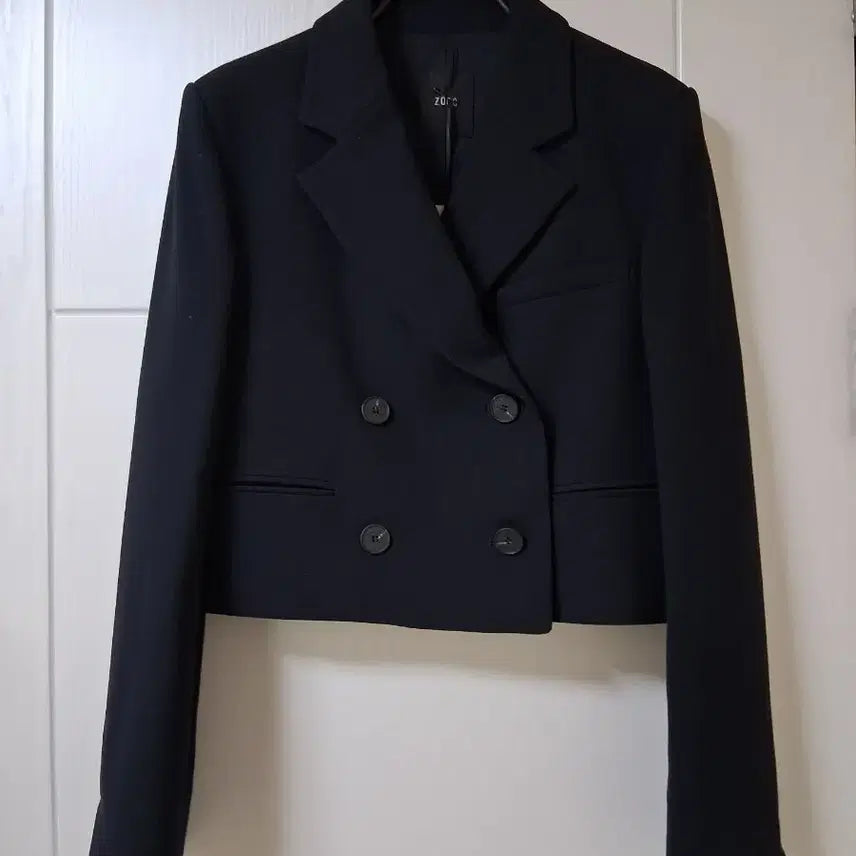 [SOLD OUT] 주크 네이비 크롭 더블 자켓(새상품)