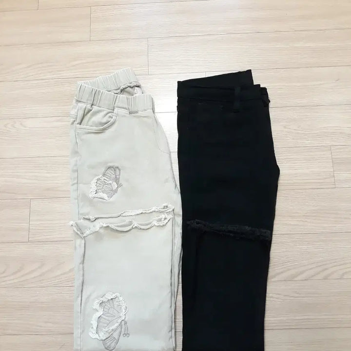 [SOLD OUT] 바지 면스판 밴딩 세미부츠컷 팬츠 2벌 일괄