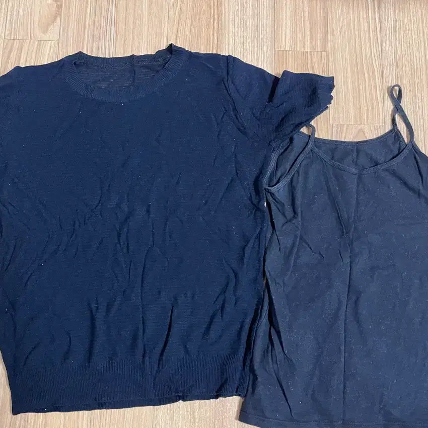 [BUNJANG] Sheer Short Sleeve Knit + Camisole Set / 시스루 반팔 니트 + 나시 세트 판매해요