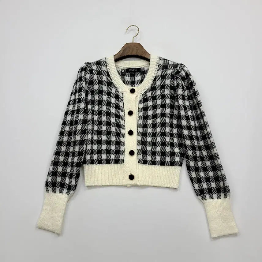 [BUNJANG] Egoist Check Cropped Cardigan / 에고이스트 체크 크롭 가디건/55/앨리스/1029