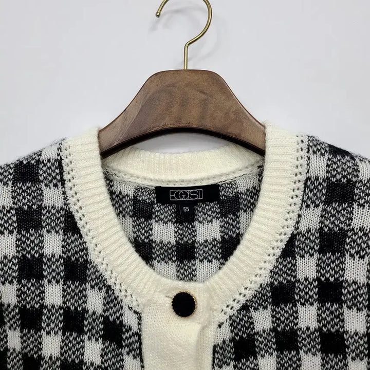 [BUNJANG] Egoist Check Cropped Cardigan / 에고이스트 체크 크롭 가디건/55/앨리스/1029