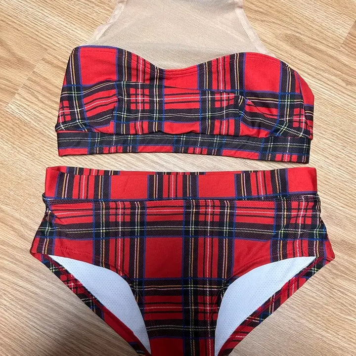 [BUNJANG] Tartan Check Red Polewear / 핫한 폴웨어 타탄 체크 레드s