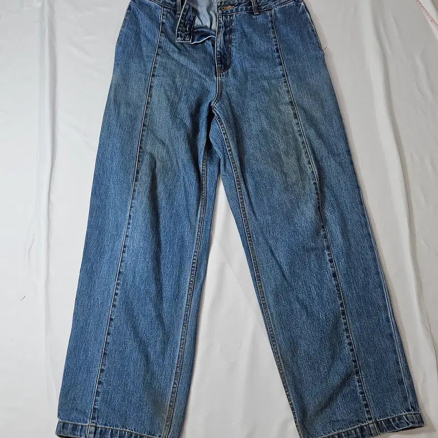 [BUNJANG] IEY Pin-tuck Wide Denim Pants / IEY 이에이 핀턱 와이드 데님팬츠 데미지 진 청바지 L 3사이즈