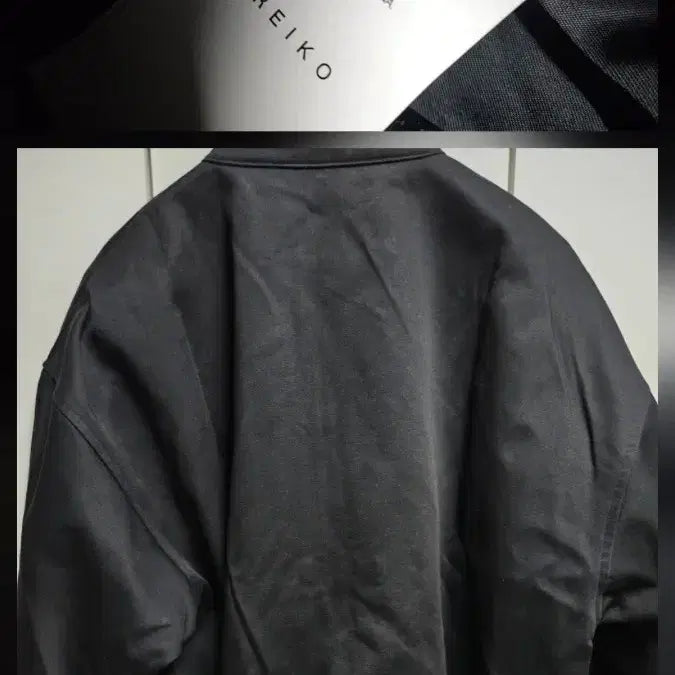 [SOLD OUT] 오버핏 새틴 헤링턴 블랙 자켓 / M 105~110