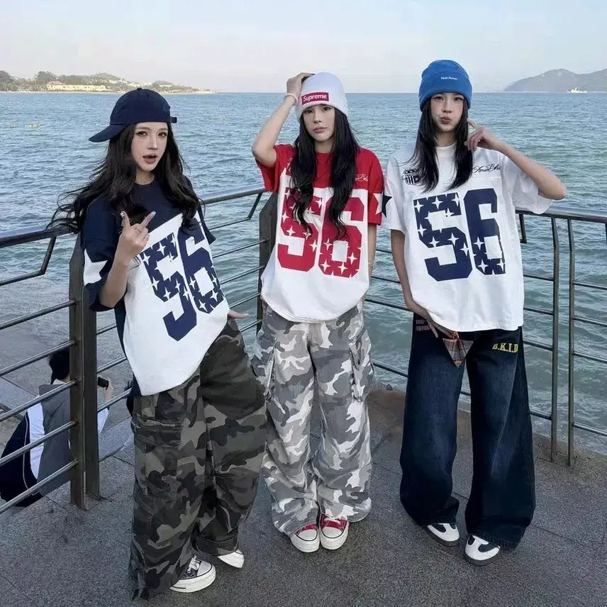 [BUNJANG] Blockcore Y2K Oversized T-Shirt / [3컬러] 블록코어 반팔티 y2k 반팔티셔츠 박스티 블록코어룩 댄스복