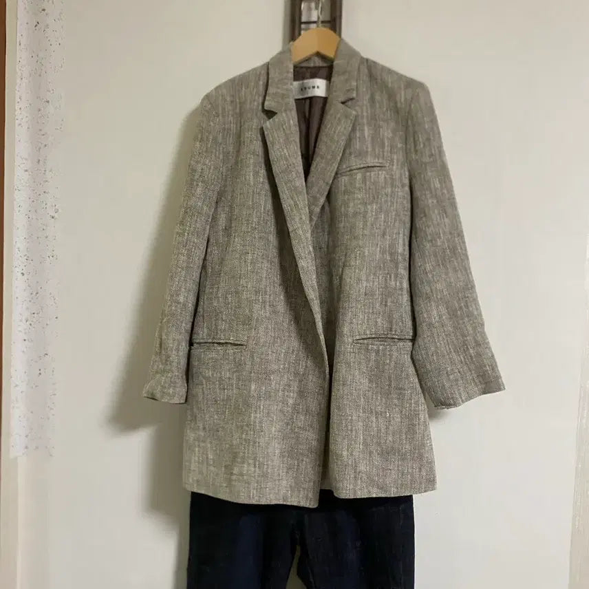 [BUNJANG] Linen Blend Open Jacket - Size 66 / 린넨 느낌의 오픈 자켓 66
