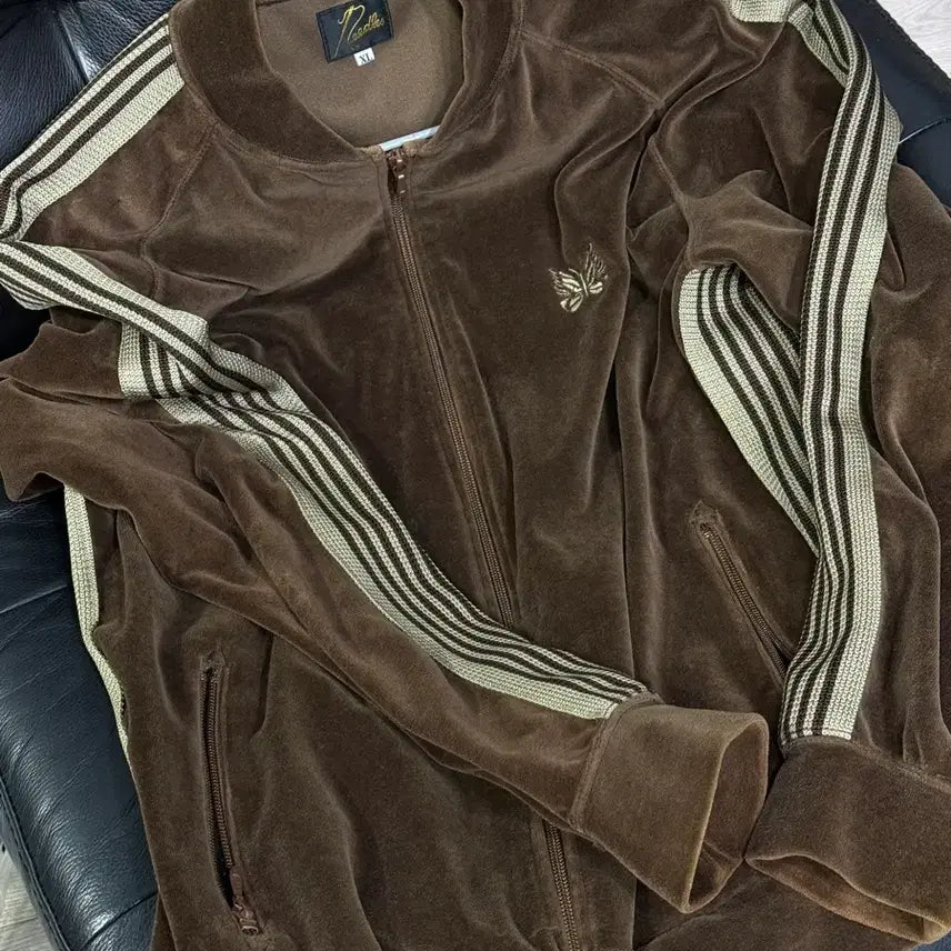 [BUNJANG] Needles Velour Track Jacket Brown XL / 니들스 벨루어 트랙자켓 브라운 XL