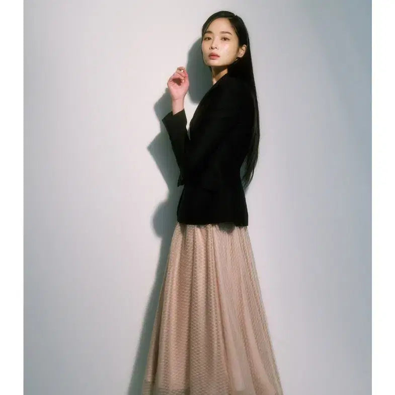 [BUNJANG] Blancso Beige Tulle Skirt M / 블랑쇼 베이지 튤 스커트 m