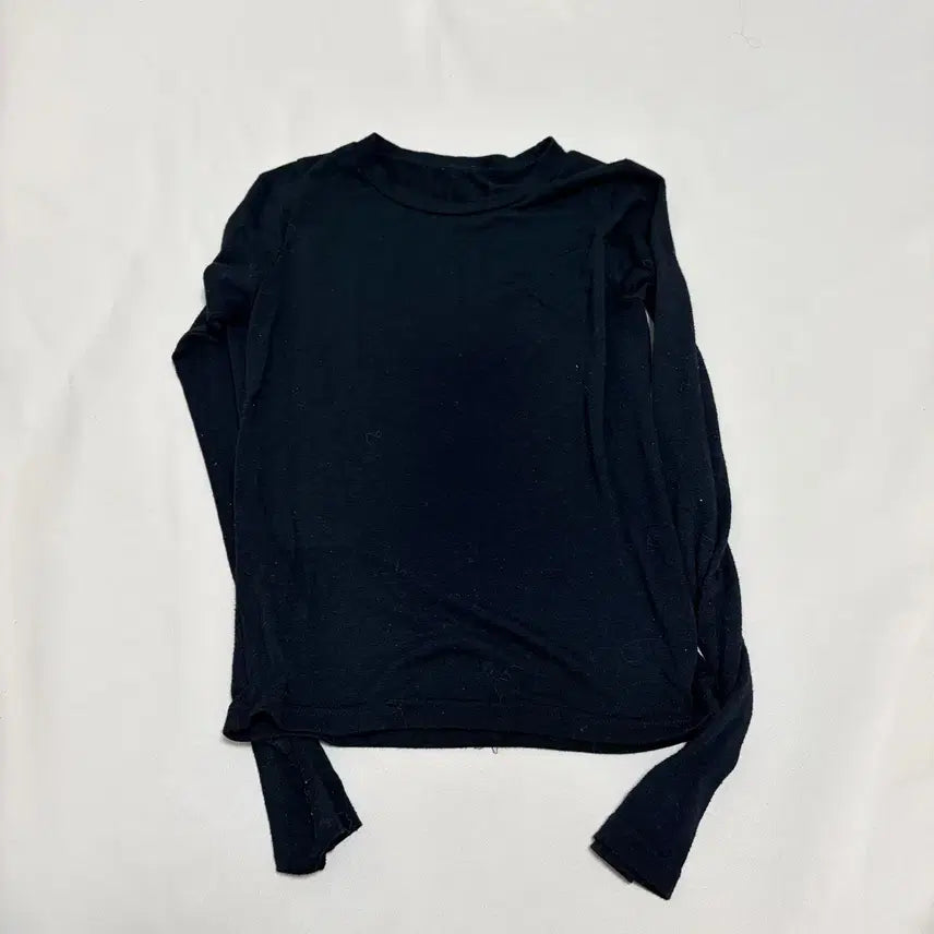 [BUNJANG] Black Cropped Long Sleeve T-Shirt / 크롭 블랙 긴팔 롱 슬리브