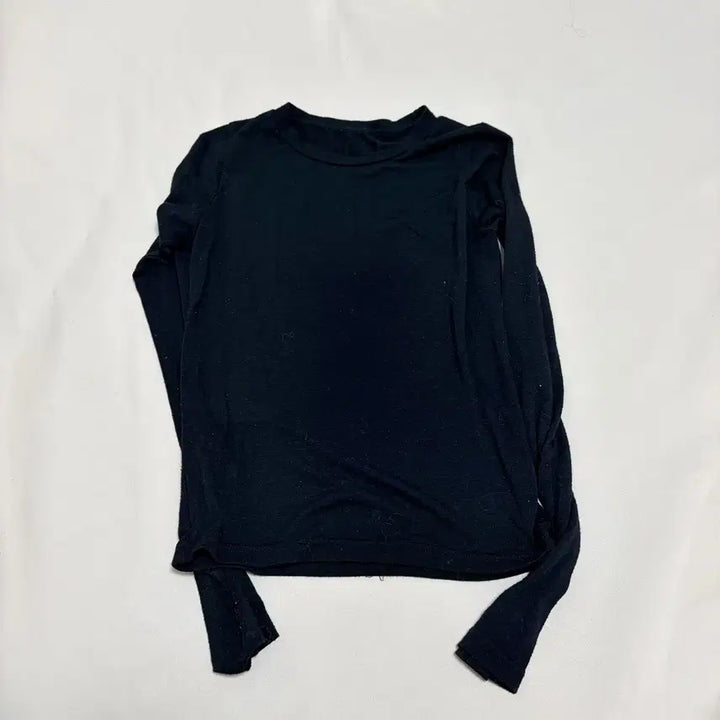 [BUNJANG] Black Cropped Long Sleeve T-Shirt / 크롭 블랙 긴팔 롱 슬리브