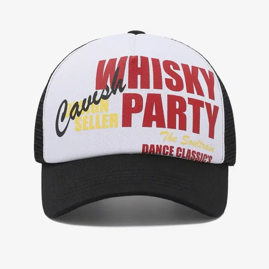 [BUNJANG] Kabisi WHISKY PARTY 5-PANEL CAP BLACK / 카비시 매쉬캡 WHISKY PARTY 5-PANEL CAP BLACK(C