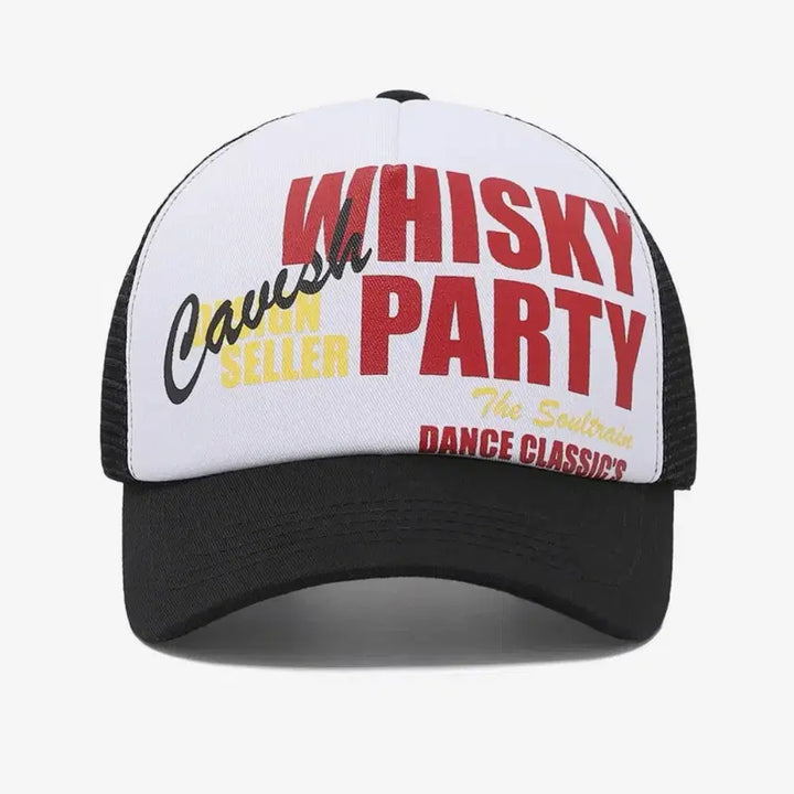 [BUNJANG] Kabisi WHISKY PARTY 5-PANEL CAP BLACK / 카비시 매쉬캡 WHISKY PARTY 5-PANEL CAP BLACK(C
