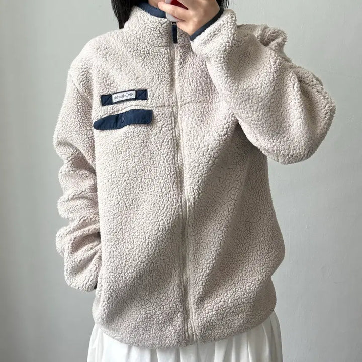 [BUNJANG] Columbia Beige Fleece Jacket XL / [XL] 컬럼비아 베이지 플리스