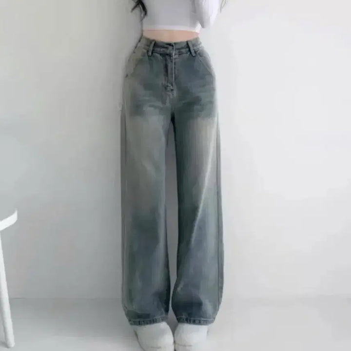 [BUNJANG] Ablley Straight Light Wash Jeans / 에이블리 스트레이트 연청바지