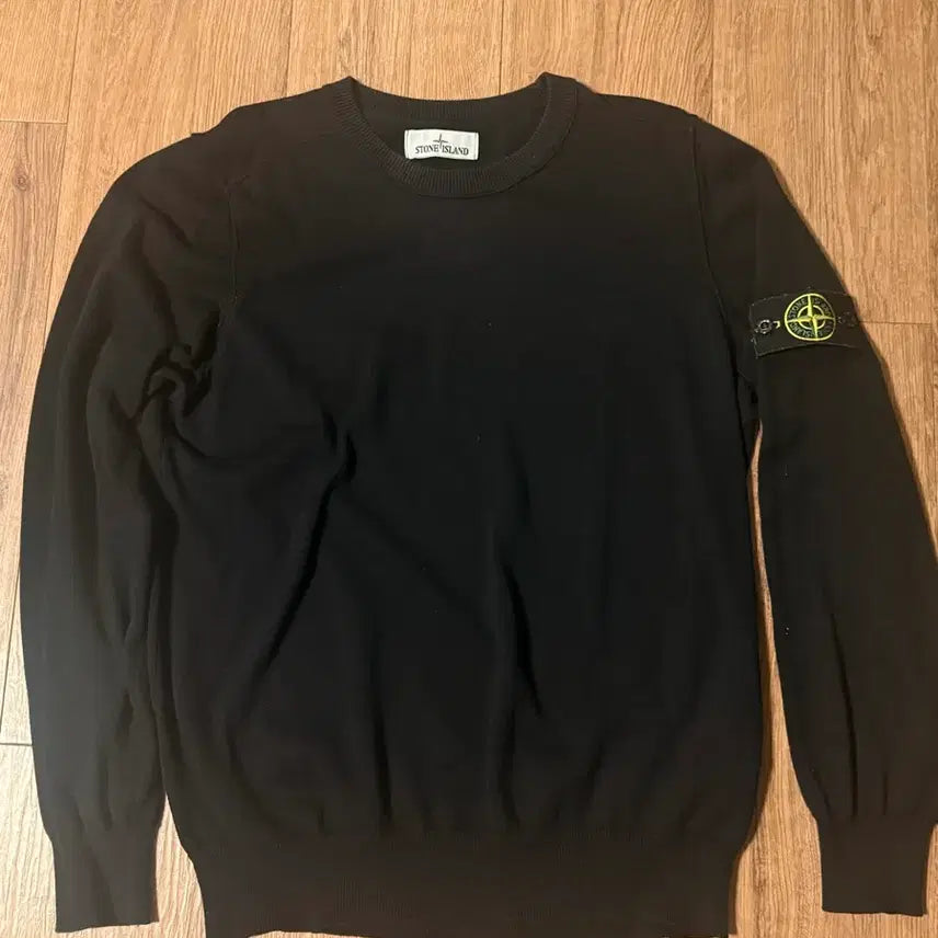 [SOLD OUT] L)스톤아일랜드 니트 맨투맨 블랙