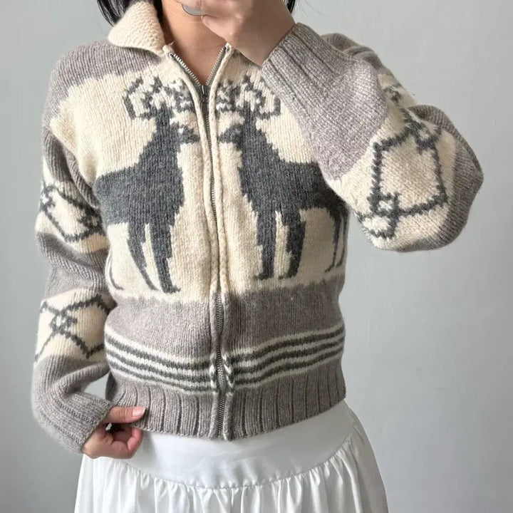 [BUNJANG] Vintage Cowichan Zip-Up Sweater / 빈티지 코위찬 집업