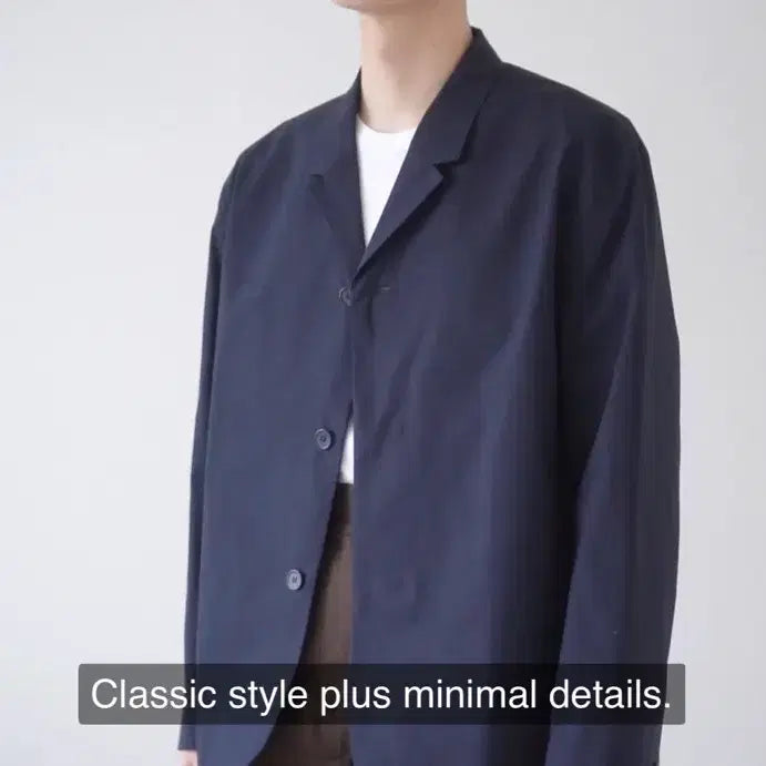 [BUNJANG] COS Shrunken Poplin Cotton Blazer Navy / Cos 슈렁큰 포플린 코튼 블레이저